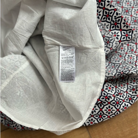 Women’s Gap Dress, Navy, Red & White Geometric Pattern, Lined Linen, Size 12T - Picture 9 of 9